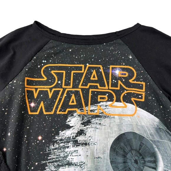 Disney Parks Star Wars Womens Shirt Size Large Long Sleeve Tie Front Waist - Picture 3 of 10